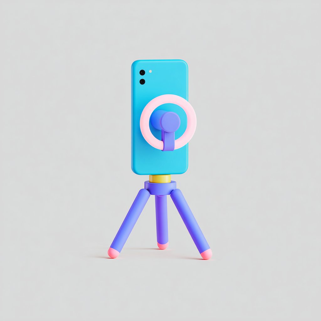 Phone on tripod for content creation